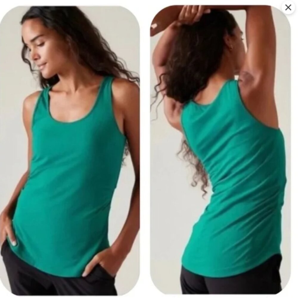 ATHLETA Women’s Outbound Scoop Neck Tank Ruched Tank Top Size Large SO CUTE!